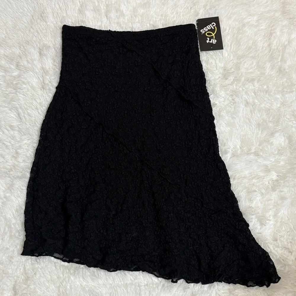 NWT Art Class Black Lace Asymmetrical Youth Size 8 Skirt